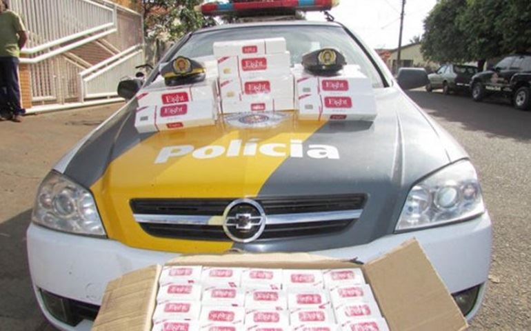 Polícia Rodoviária realizou ontem mais uma apreensão de cigarros.