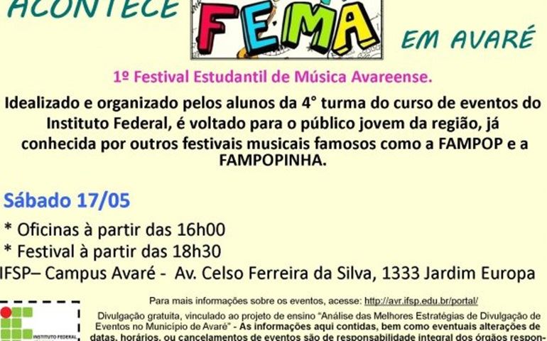 Você sabia que em Avaré acontece aproximadamente 300 eventos por ano.