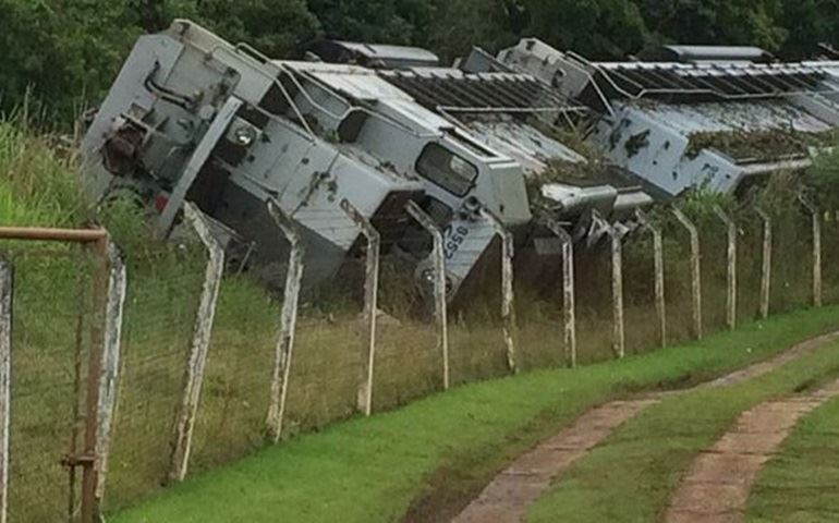 Trem descarrila na zona rural de Itapetininga