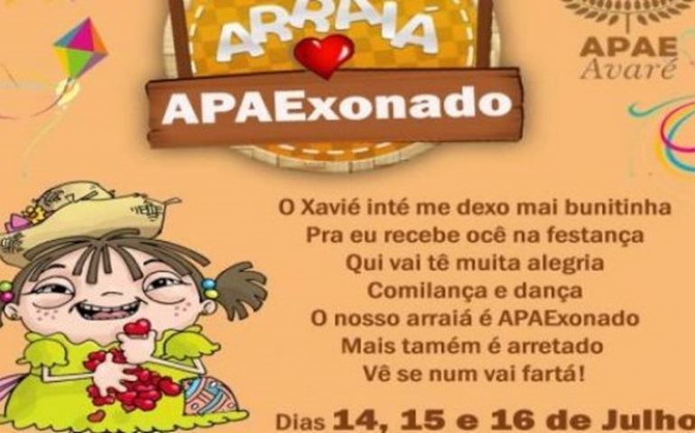 A APAE DE AVARÉ REALIZARÁ ARRAIÁ ?APAEXONADO?.