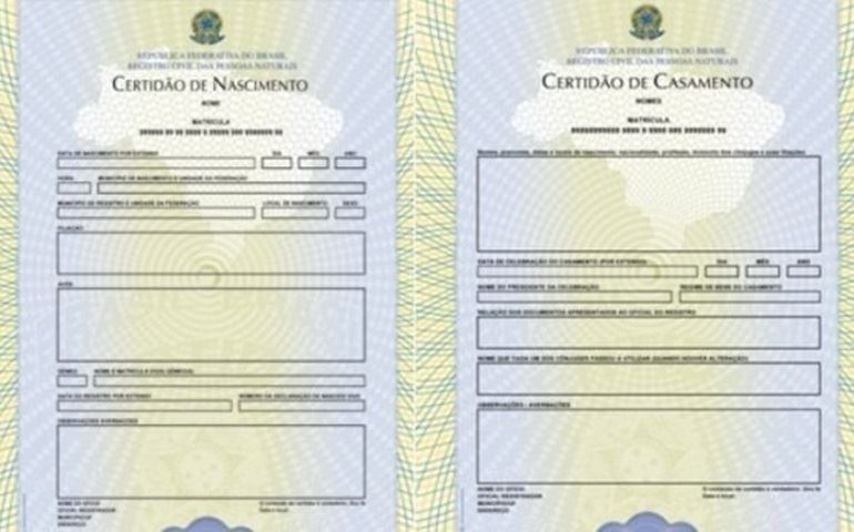 Certidões de nascimento, casamento e óbito mudaram a partir de ontem