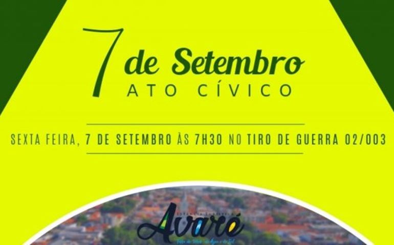 Ato Cívico de 7 de Setembro acontece nesta sexta-feira, no Tiro de Guerra