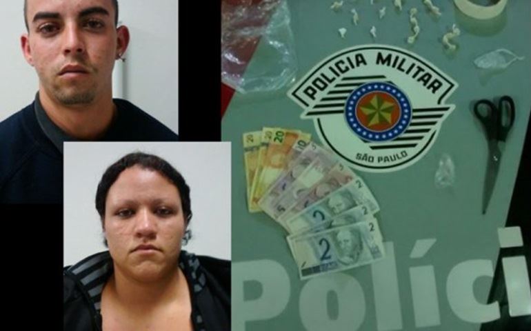 Casal acaba preso pela PM em flagrante de tráfico