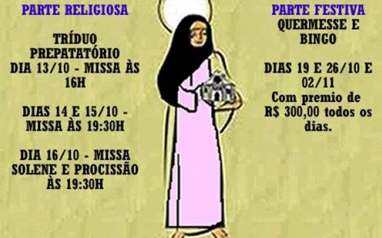 DIA 13 COMEÇA A FESTA DE STA. EDWIGES NA PRAÇA TAMANDARÉ.