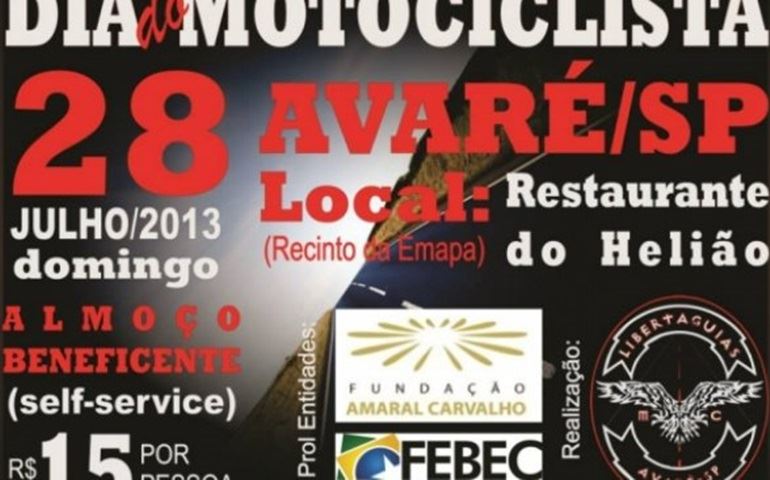 DIA 27 MOTOQUEIROS PROMOVEM ALMOÇO BENEFICENTE AO HOSPITAL DO CÂNCER DE JAÚ EM AVARÉ