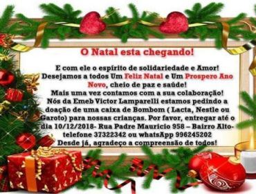 ESCOLA VITOR LAMPARELLI DE AVARÉ ESTÁ RECEBENDO DOAÇÕES PARA O NATAL DOS ALUNOS