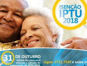 Prefeitura informa: Prazo para solicitar isenção do IPTU vai até 31 de outubro