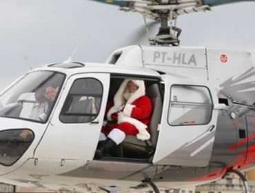 Sábado Papai Noel chega em Avaré de helicóptero