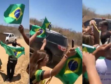 Em show de humildade, Bolsonaro faz comitiva parar no Agreste Nordestino para cumprimentar o povão.