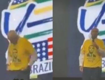 Candidato americano veste camisa de Bolsonaro em encontro internacional (veja o vídeo)