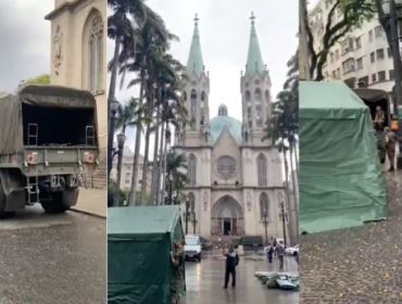 Exército monta grande ‘acampamento’ no marco zero de SP e mexe com o imaginário do povão (veja o víd